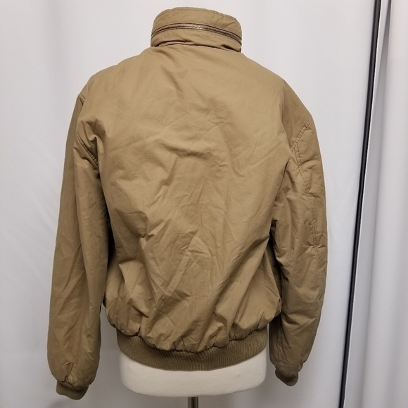 Vintage 80s Retro Grunge Sportsman Khaki Cotton Bomber Jacket Men's Medium - Picture 2 of 8